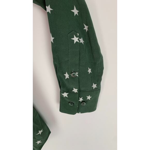 Equipment Womens Slim Signature Shirt Cilantro Nature White Stars Size XXS NWT - Picture 8 of 13